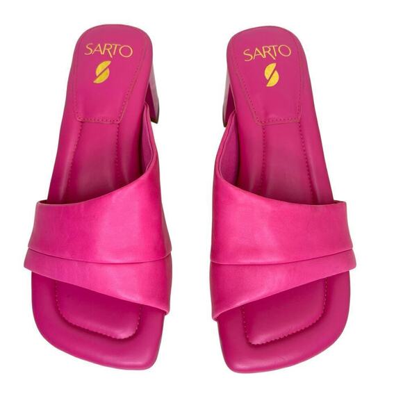 FRANCO SARTO Dreamy Slide Sandal in Pink Leather Women's Size 8.5 - Picture 3 of 9